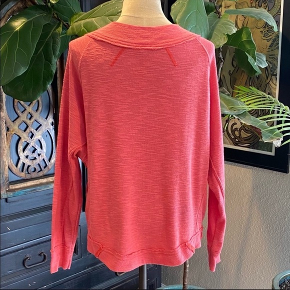 Free People Don’t Forget About Me Salmon Pink Pull over textured top - Picture 6 of 14